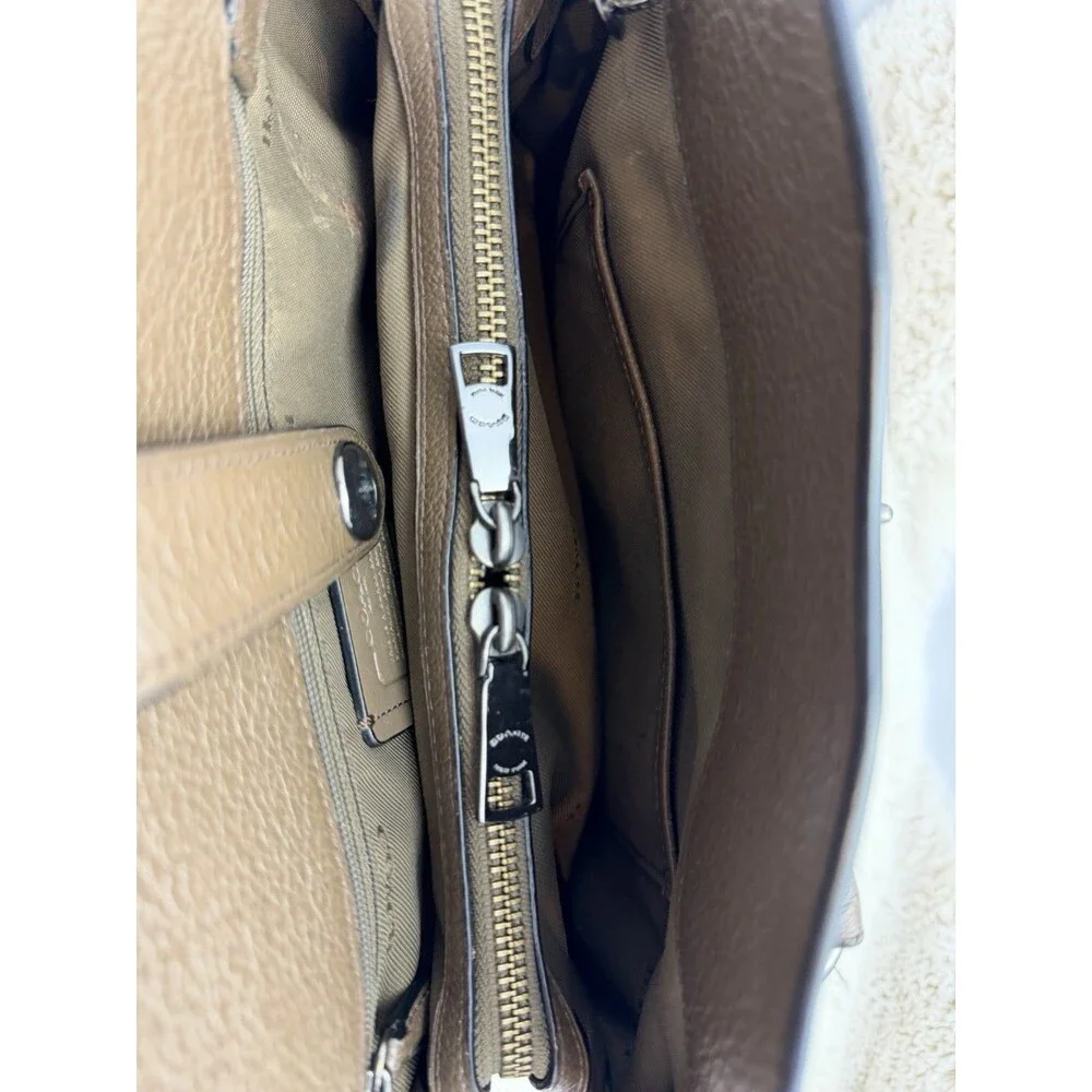 Coach Mercer Satchel Tote Bag Pebbled Leather Brown Shoulder Crossbody Purse - Picture 14 of 16
